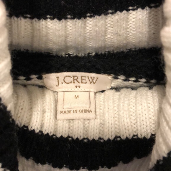 J. Crew turtle neck sweater with black strips - Picture 3 of 3